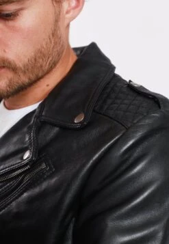 Lee Cooper Basso - Leren Jas - Black -Stijl Verkoop 1580bd2c6ae54cafbff1cacb7f7edacb