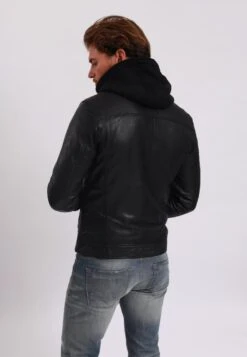 Lee Cooper Bernez - Leren Jas - Black -Stijl Verkoop 257ac330b9b54ce5a26dcbd4c010080a