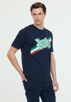 Lee Cooper Azzip Mc - T-Shirt Print - Navy -Stijl Verkoop 3c8e138a4d234778a2fa95497b409609