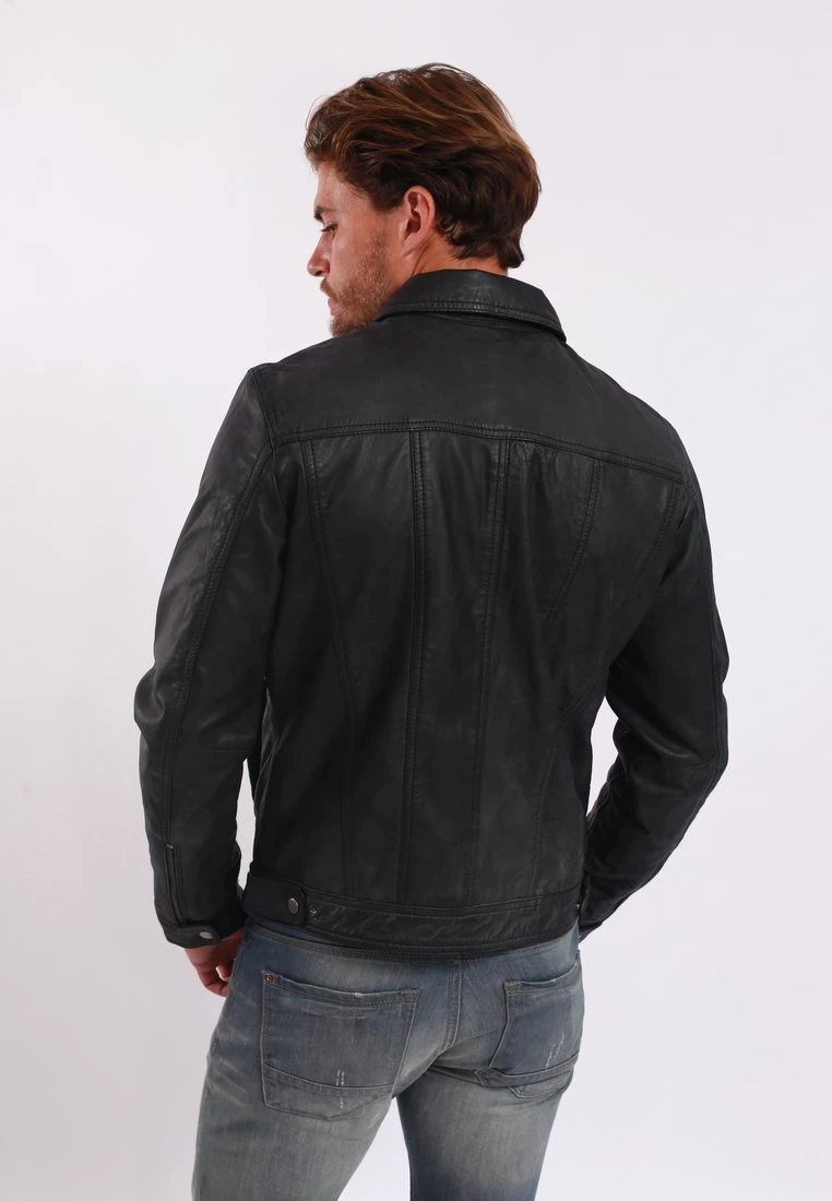 Lee Cooper Leren Jas - Vintage Black 3 Lee Cooper Leren Jas - Vintage Black - Afbeelding 3