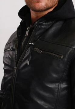 Lee Cooper Bernez - Leren Jas - Black -Stijl Verkoop 7fb1254118bd40528afafde54057cab7