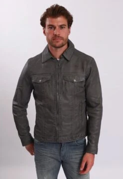Lee Cooper Leren Jas - Vintage Grey