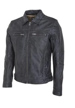 Lee Cooper Leather Jacket With Collar Shirt - 2 Split Side Pockets - - Leren Jas - Vintage Black -Stijl Verkoop c1f8f7622e8e4ba9a107dc45d45066b9