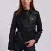 Lee Cooper Blandine - Leren Jas - Black